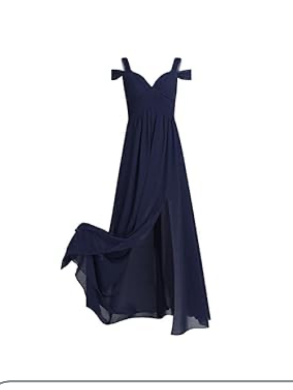 Navy Off-Shoulder Evening Maxi Dress